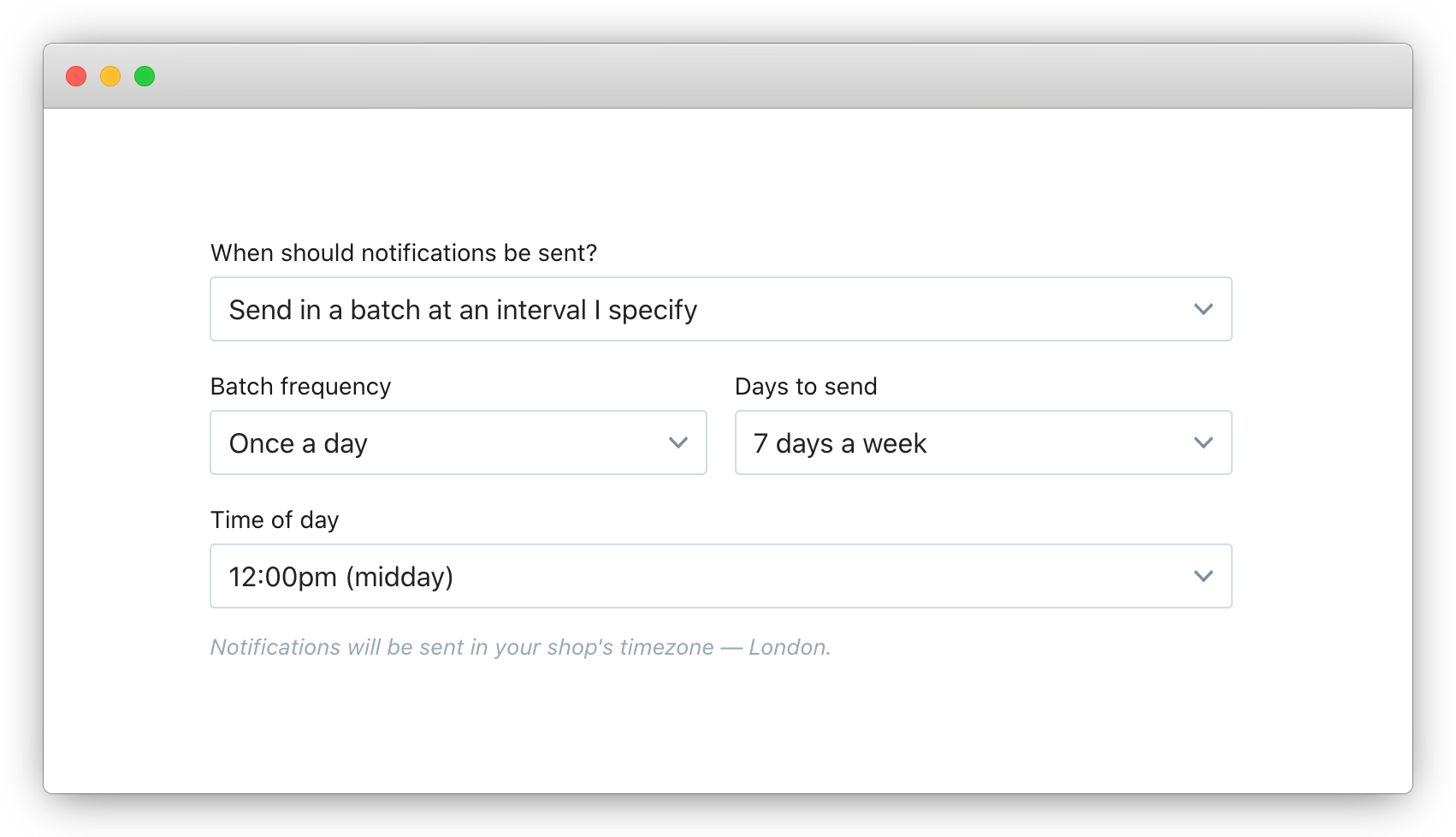 Easily schedule when your notifications are sent